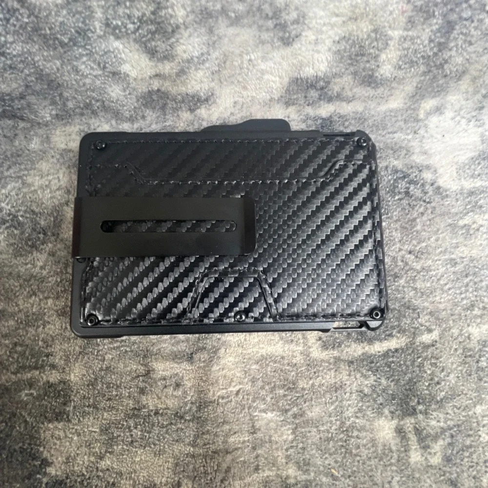 UMWOVEN / Onmover Bifold Pop-Up Card Holder RFID Wallet Carbon Fiber Orange